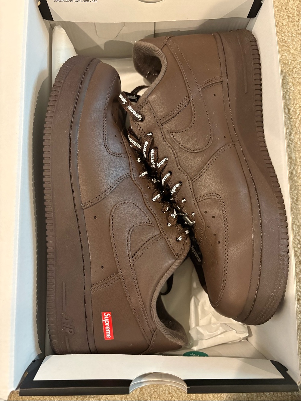 Supreme x Nike Air Force 1 Low “Baroque Brown” — Men’s Size 8